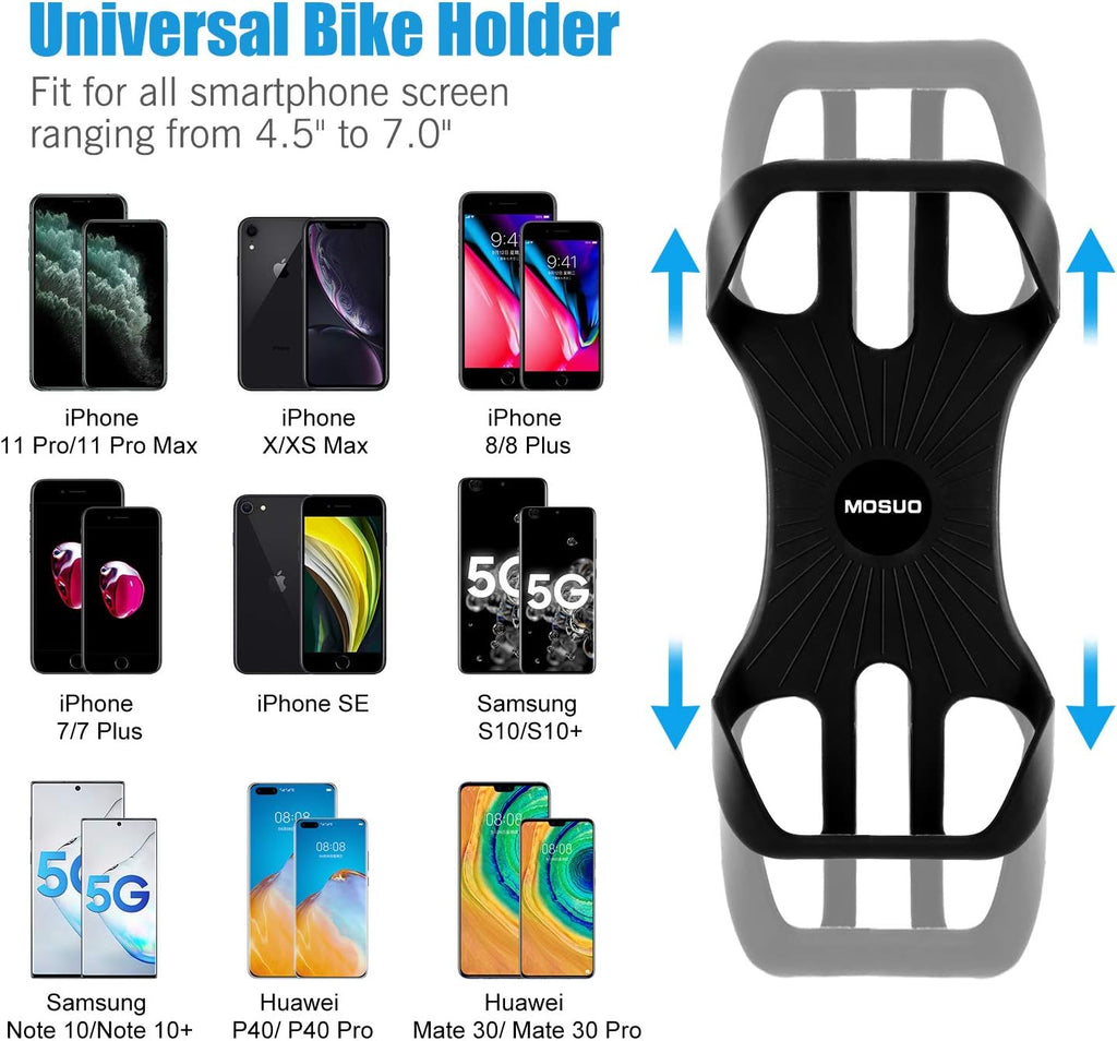 Universal Silikon Fahrrad Handyhalterung 360° drehbar Lenkerhalter