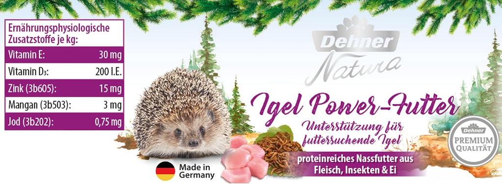 Dehner Natura Igelfutter Nass 6 x 190 g proteinreich Futter für Igel