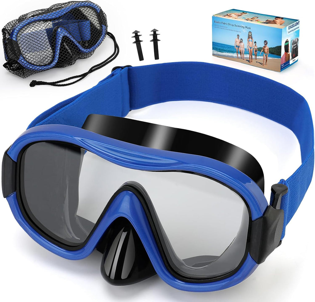 Taucherbrille Erwachsene 180° Weitwinkel Antibeschlag HD Glas Stoffband