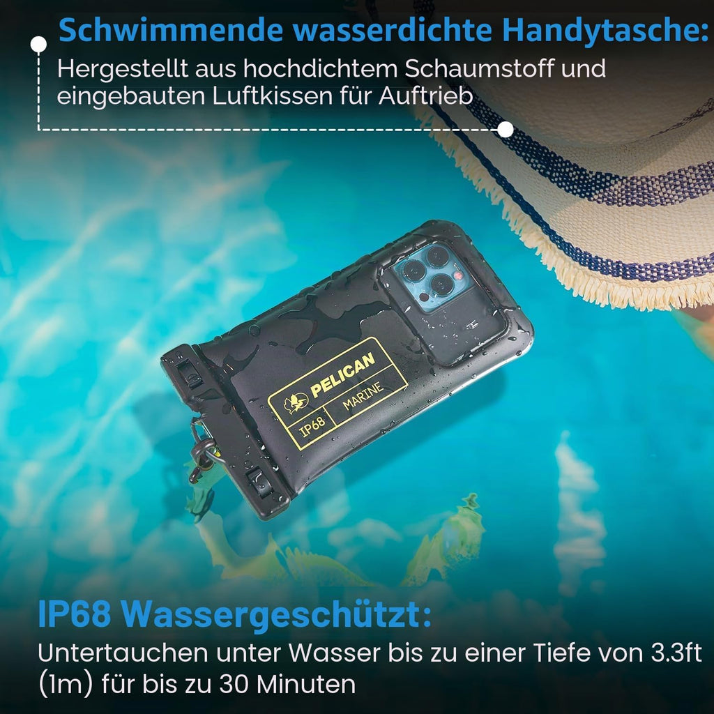 Pelican wasserdichte Handyhuelle IP68 schwimmend fuer iPhone 15/14/13 Pro Max