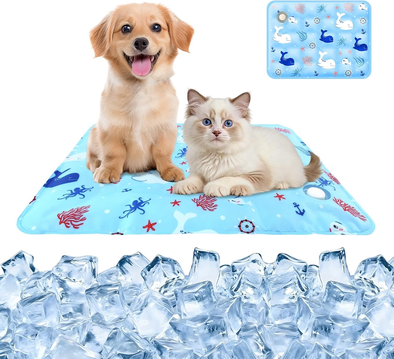 Selbstkuehlende Kuehlmatte 1cm fuer Hunde Katzen wasserdicht wiederverwendbar