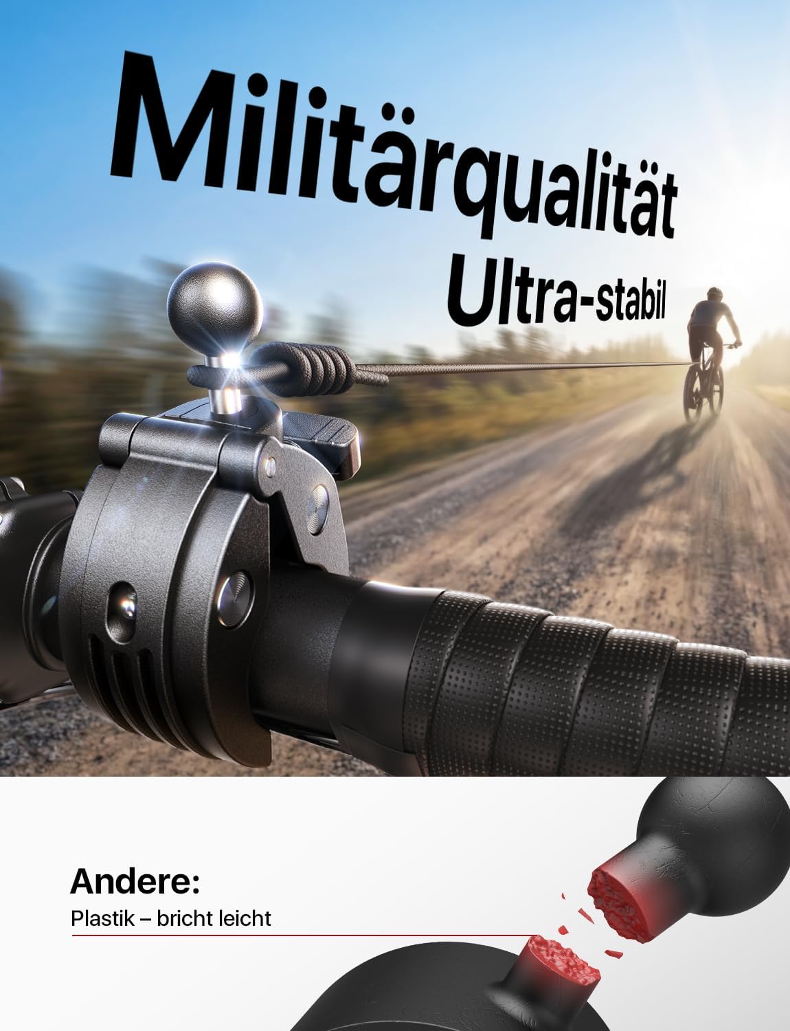 Handyhalterung Motorrad und Fahrrad Metallklemme 360° Lenkerhalter