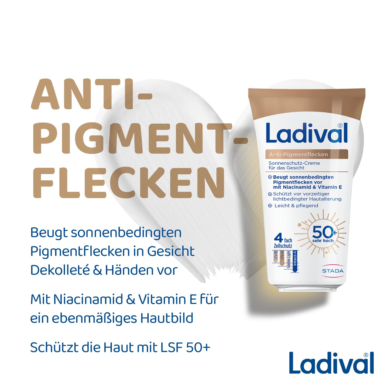 LADIVAL Anti-Pigmentflecken Sonnencreme Gesicht LSF 50 ml mit Niacinamid