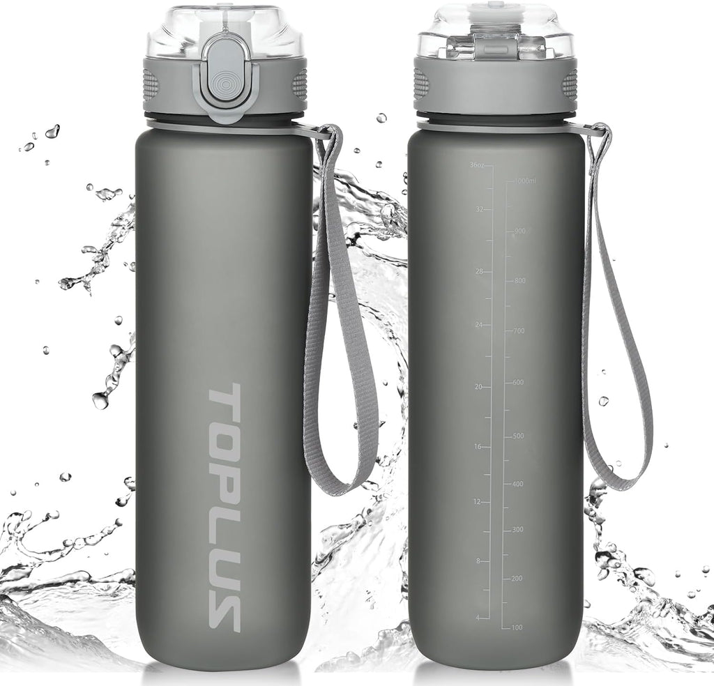 TOPLUS Sport-Trinkflasche BPA-frei leicht stossfest schwarz