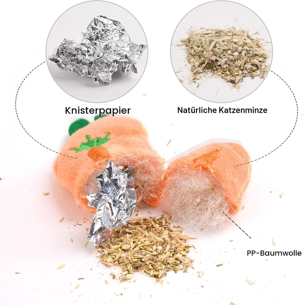 12er Set Katzenminze Spielzeug Plüschkissen Baldrian Knisterbälle für Katze