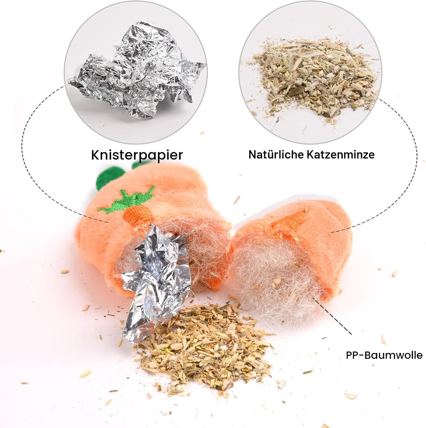 12er Set Katzenminze Spielzeug Plüschkissen Baldrian Knisterbälle für Katze