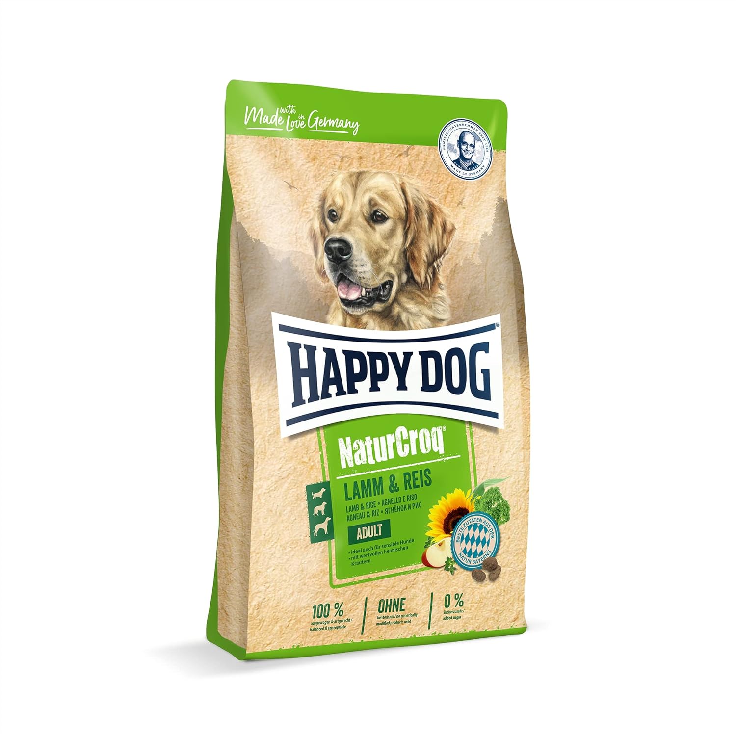 Happy Dog NaturCroq Lamm & Reis Trockenfutter mit Kräutern 15 kg