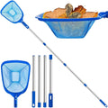 Feinmaschiger Poolkescher 185 cm Teleskopstange fuer Pool, Teich, Whirlpool