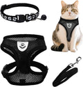 Katzengeschirr verstellbar 32cm-60cm atmungsaktiv mit Leine und Gloeckchen