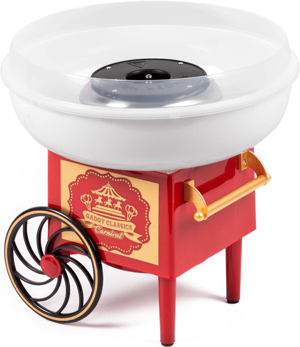 Gadgy Zuckerwattemaschine 500W Retro 22 cm Rot/Weiss fuer Zucker & Bonbons