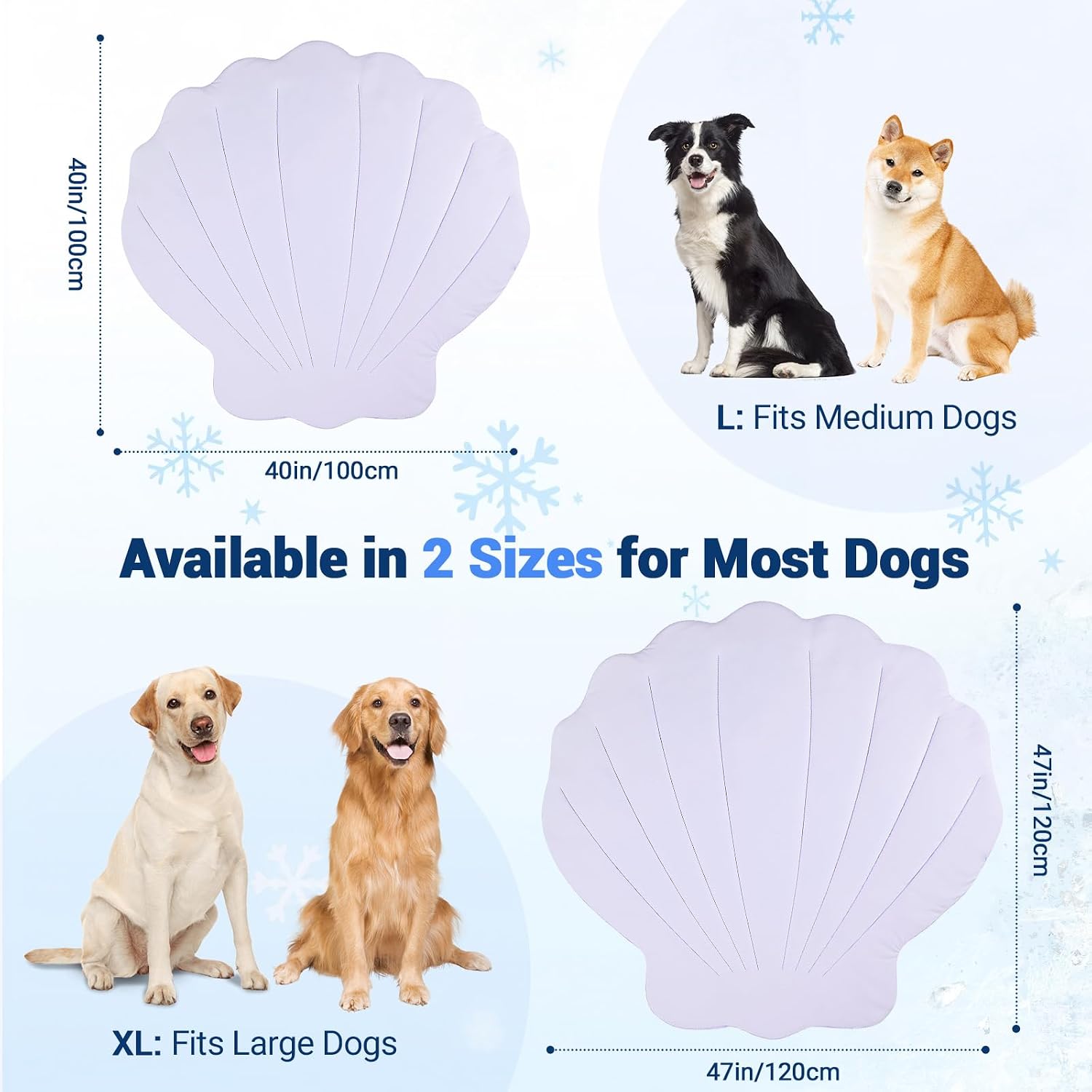 Kühlmatte Hund 100x100 cm wendbar waschbar 2cm-120cm selbstkühlend ohne Gel