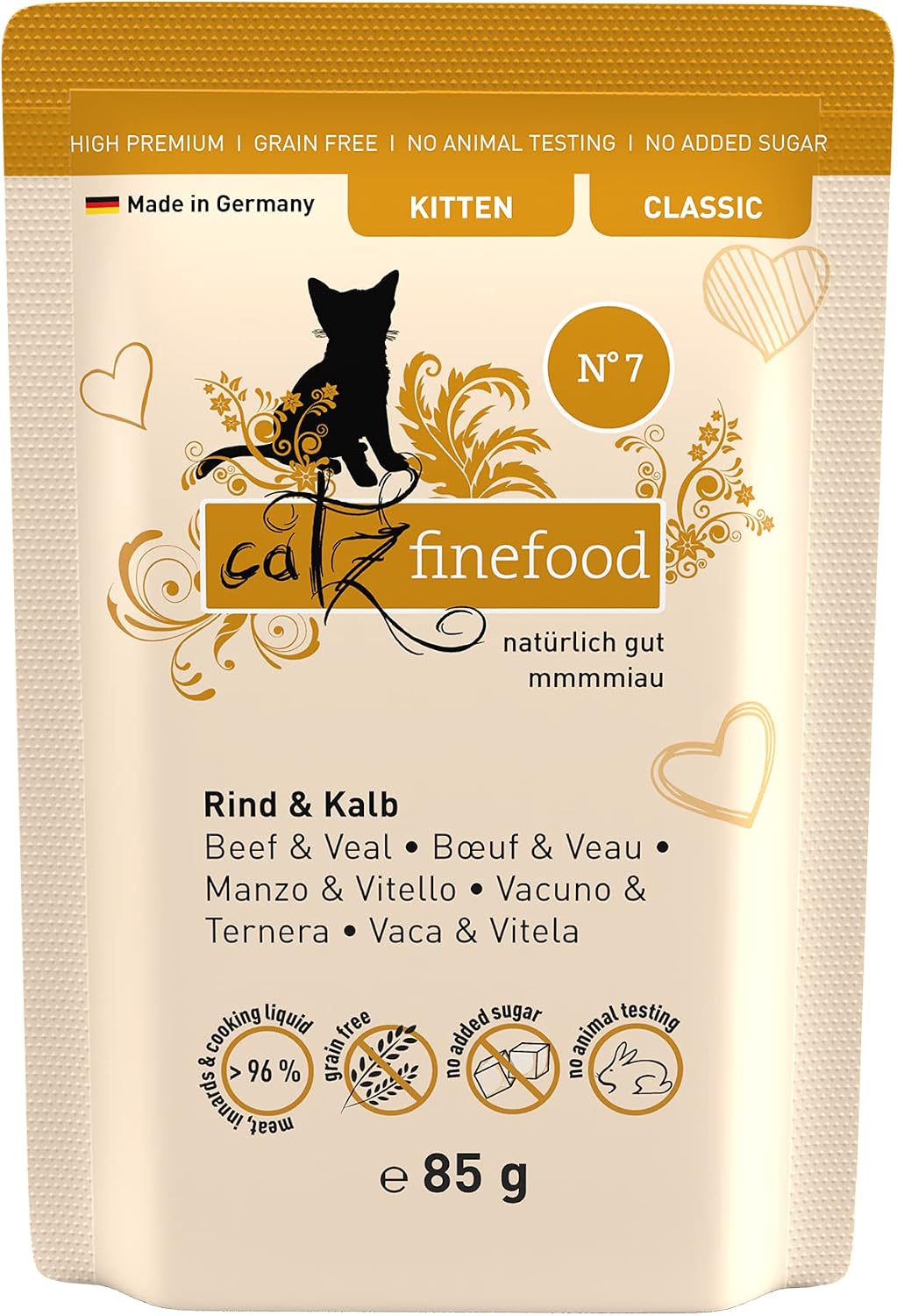 catz finefood Kitten Nassfutter 6x200g Multipack ohne Getreide Zucker