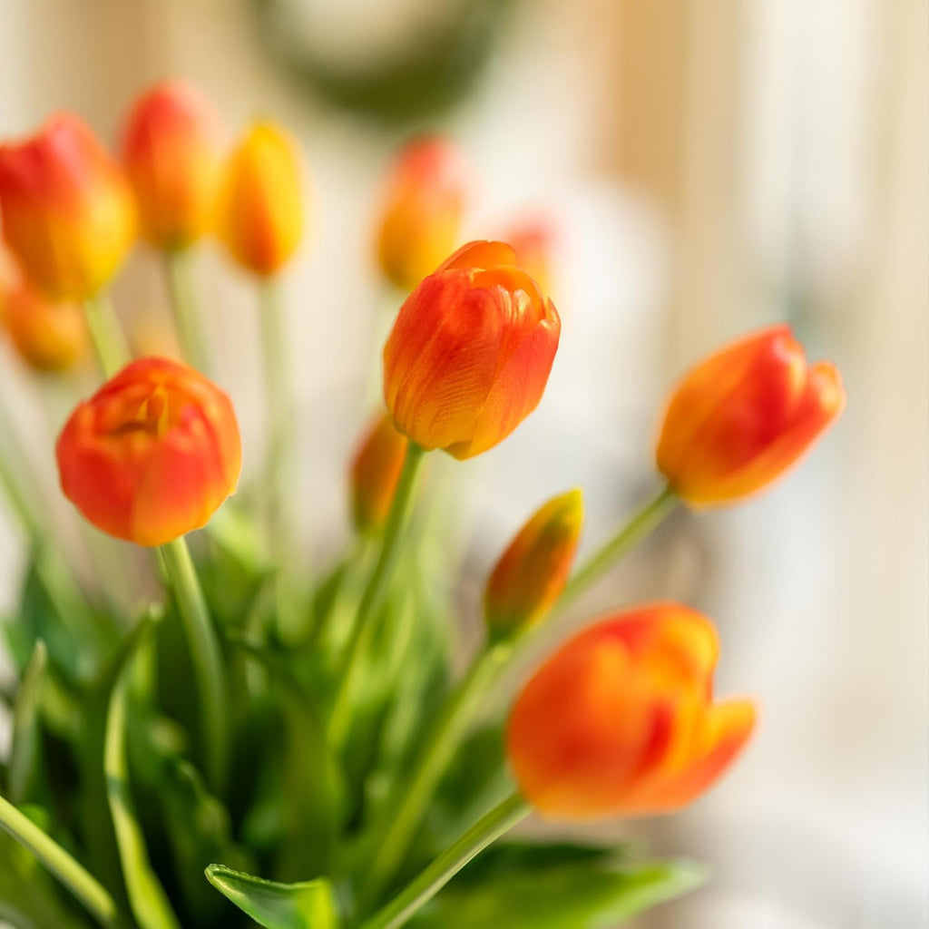 Kuenstliche Tulpen Real Touch 20 Stueck Strauss Kunstblumen Deko