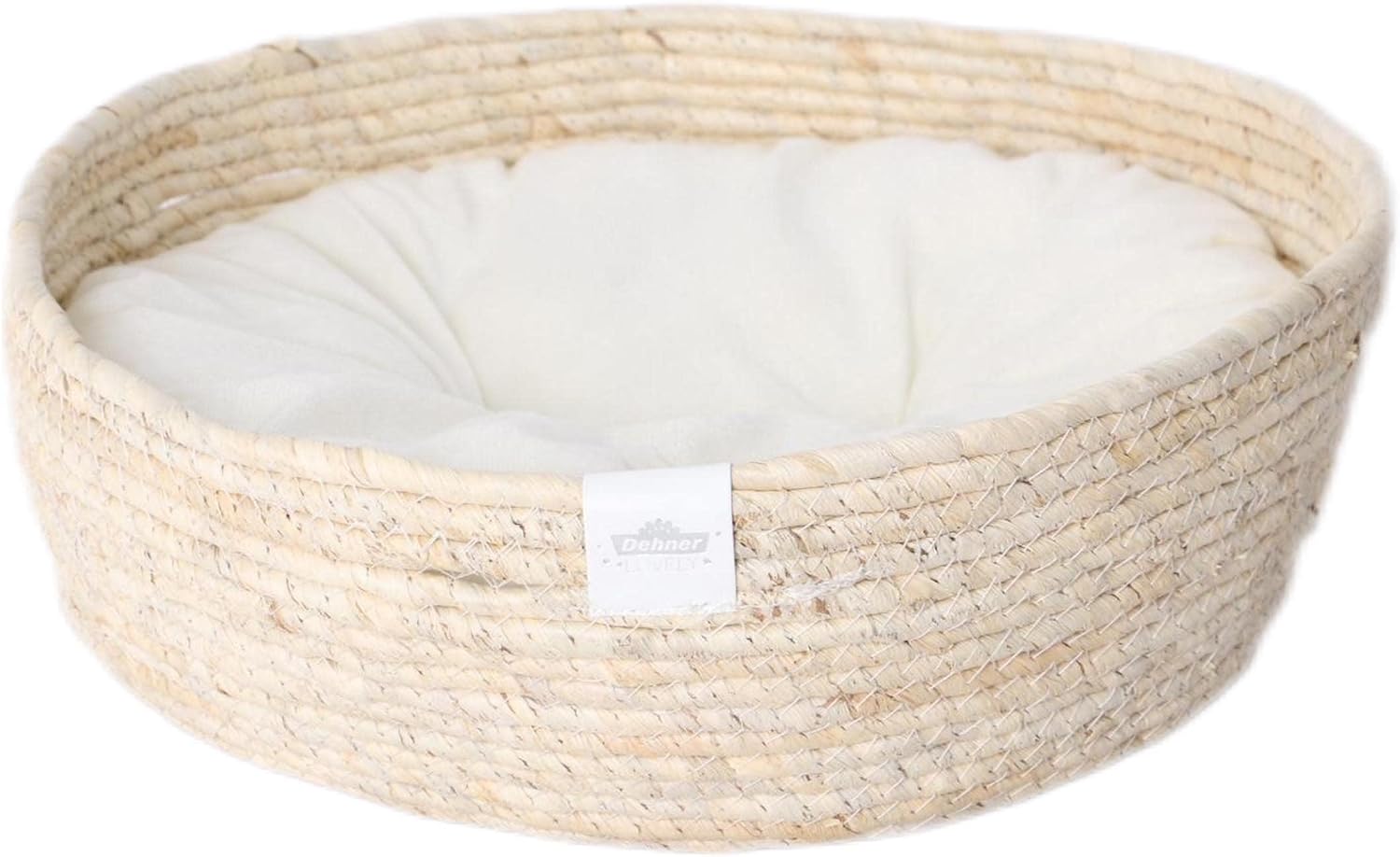 Dehner Premium Lovely Kuschelbett Ø38 cm Höhe 13 cm Weiß Beige