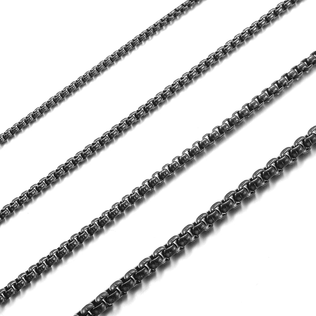 RWQIAN Venezianerkette Edelstahl Silber Gold Schwarz 2/2.5/3/4 mm cm
