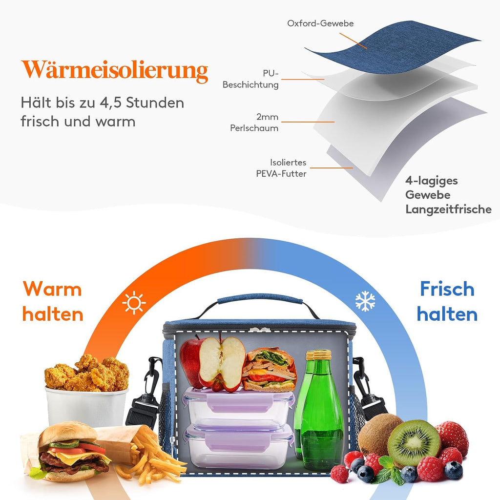 Lifewit Kuehltasche fuer 12 Dosen, isoliert, auslaufsicher, Schulterriemen M-L
