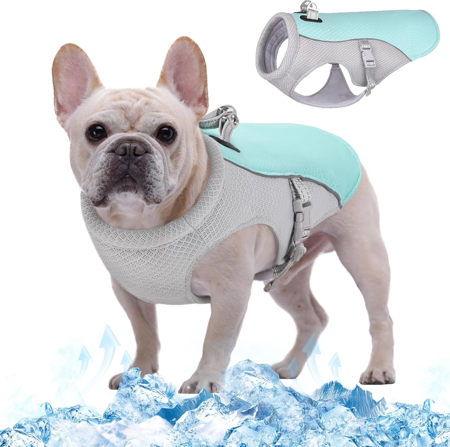 Kuoser Kuehlweste Hund verstellbar reflektierend 48cm-110cm Sommer Outdoor