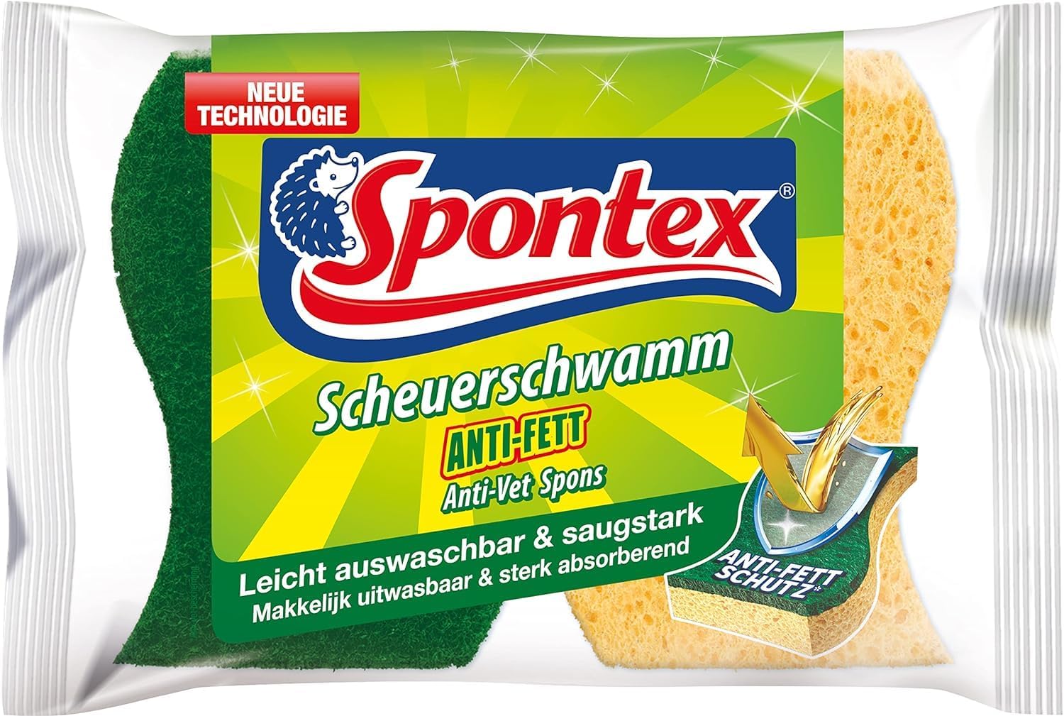 Spontex Geschirrschwamm kratzfrei saugstark 2er Pack Kuechen-Schwaemme