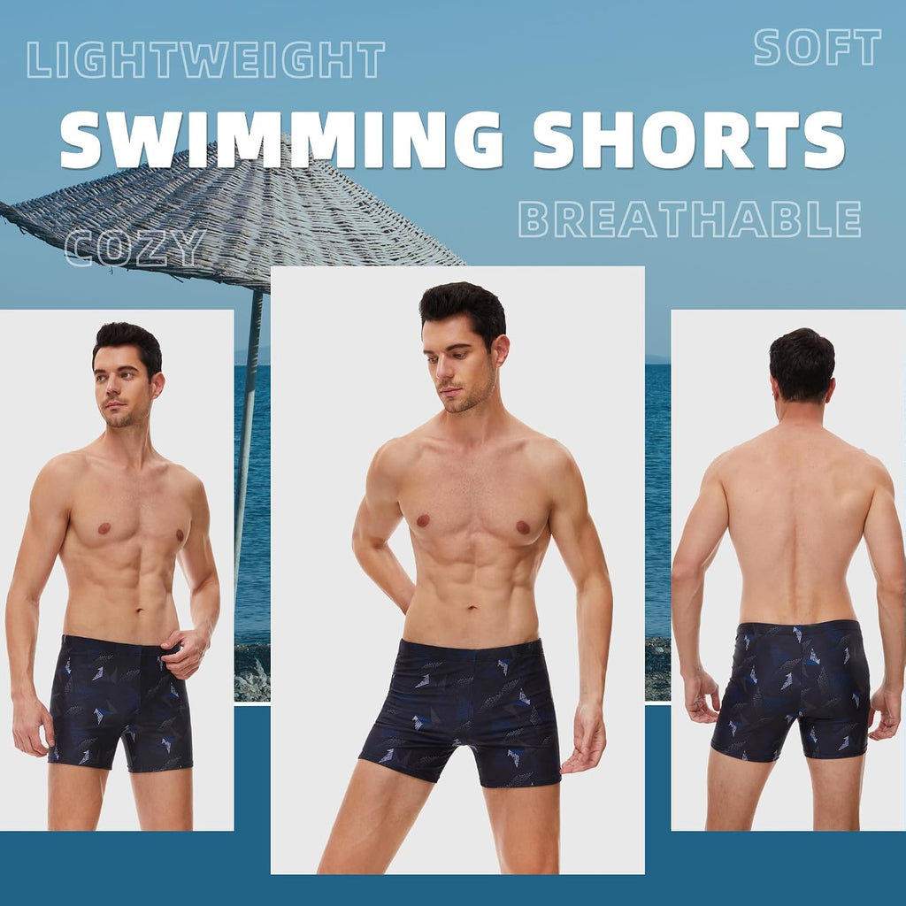 AMZSPORT Herren Badeshorts kurz Enganliegend Schwimmhose S-XXL