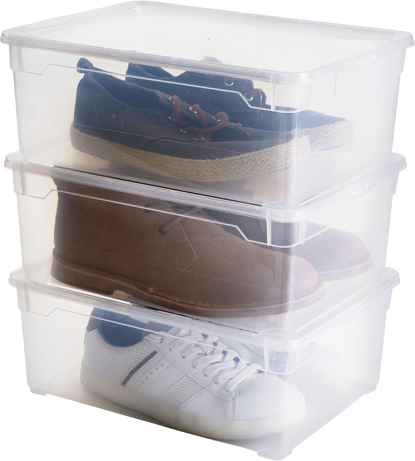 Rotho Clear Aufbewahrungsbox 3er Set transparent mit Deckel BPA‑frei