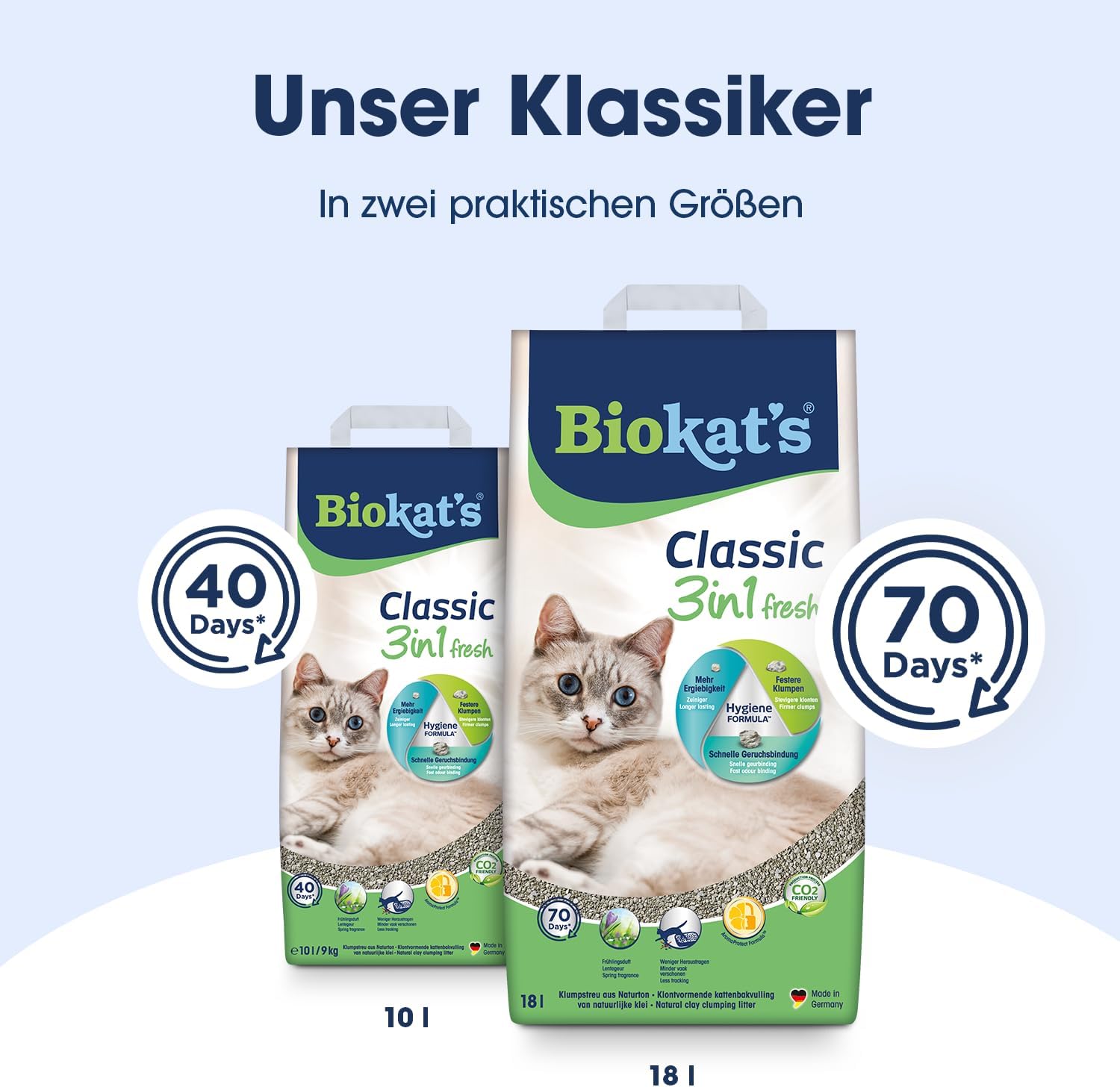 Katzenstreu Biokat's Classic Fresh 3in1 10- Klumpend Fruehlingsduft