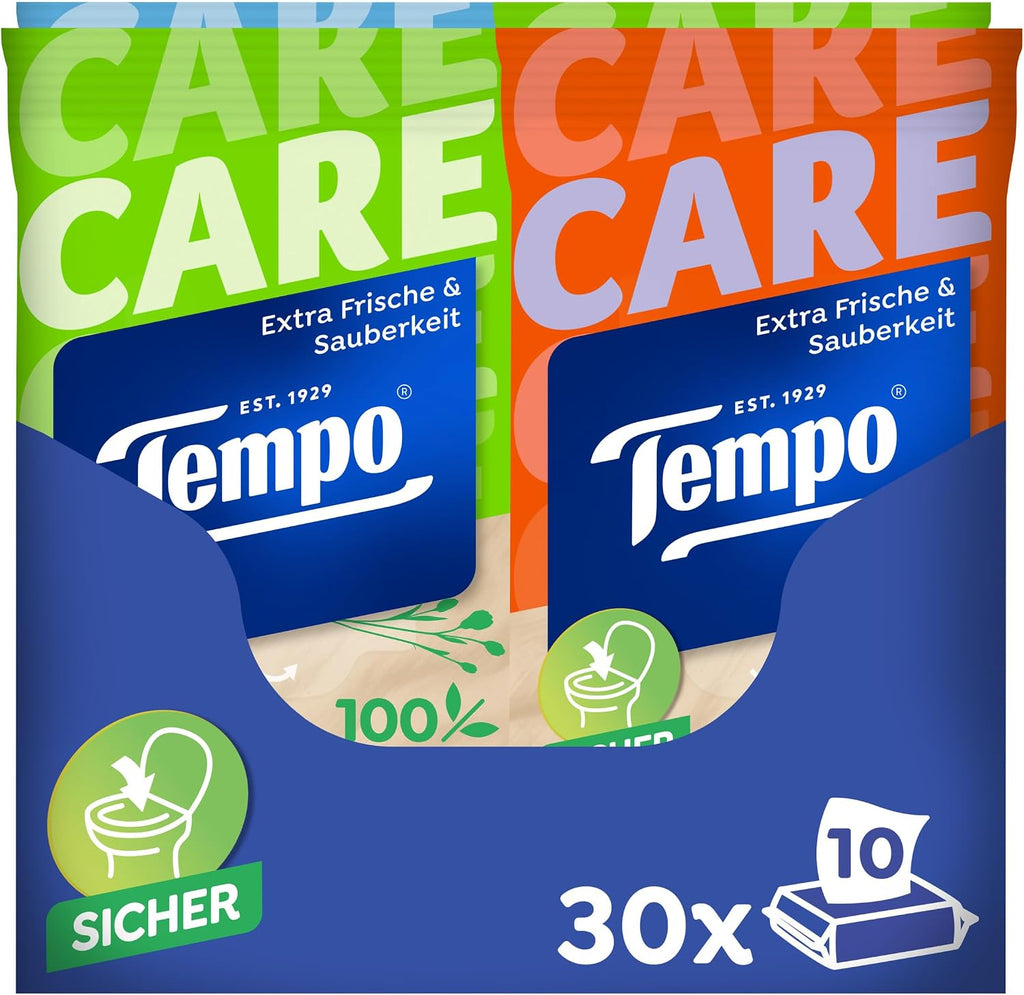 Tempo Feuchte Toilettentuecher Sanft & Pur 16 x 42 Stueck, pH-hautneutral, dermato