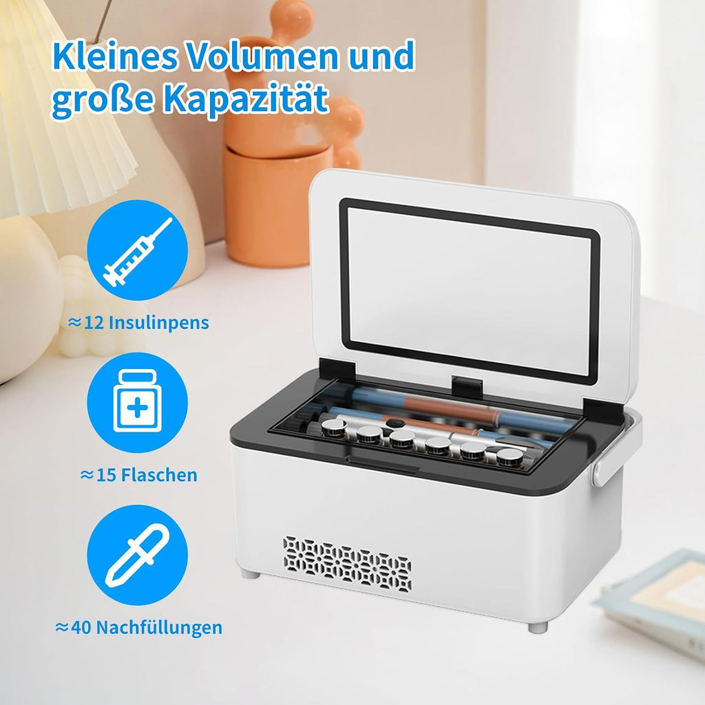 Insulin Kuehlbox elektrisch °C mit LCD Temperaturanzeige 13600mAh Akku