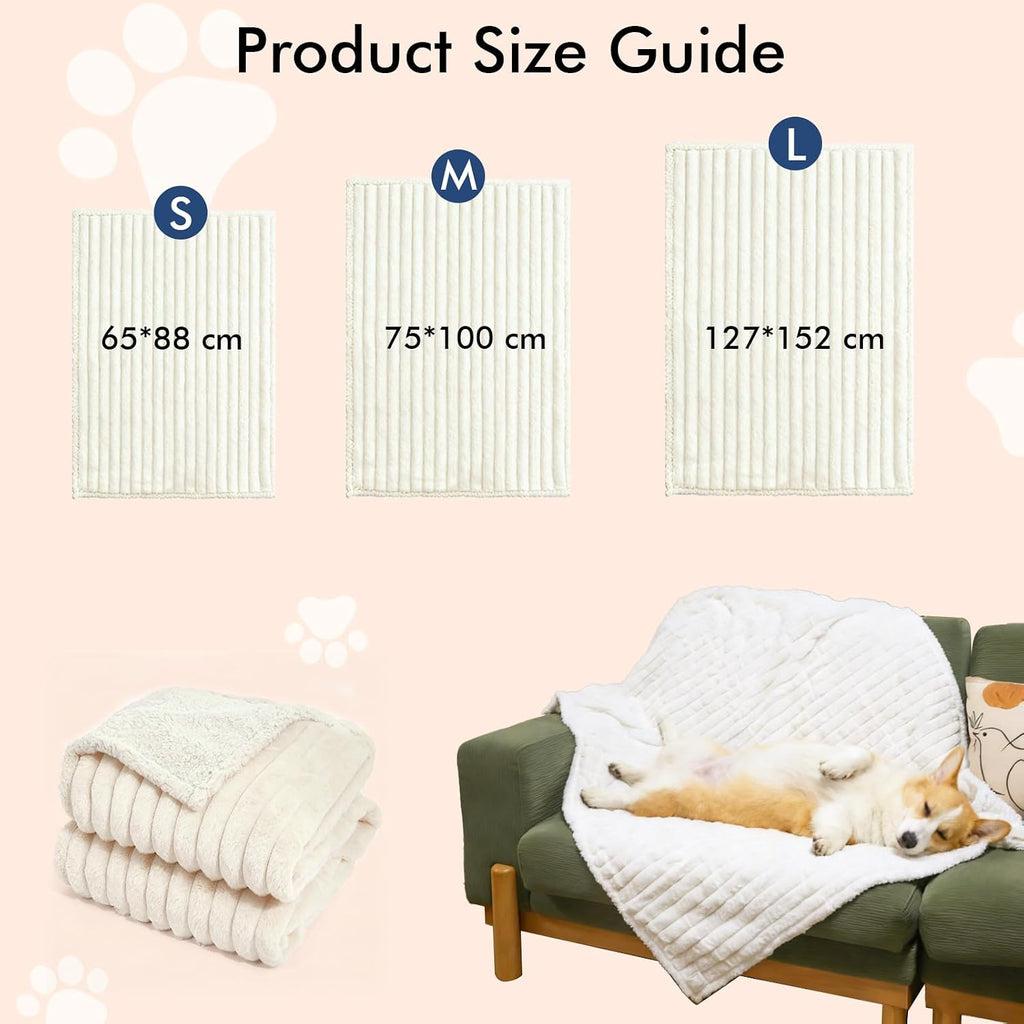 Wasserdichte Hundedecke Flauschig Waschbar Sofa Schutz 65x88 cm Creme