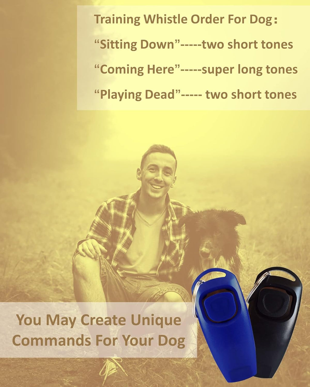 Ruetter Hundepfeife Hochfrequenz mit Clicker Set fuer Hundetraining