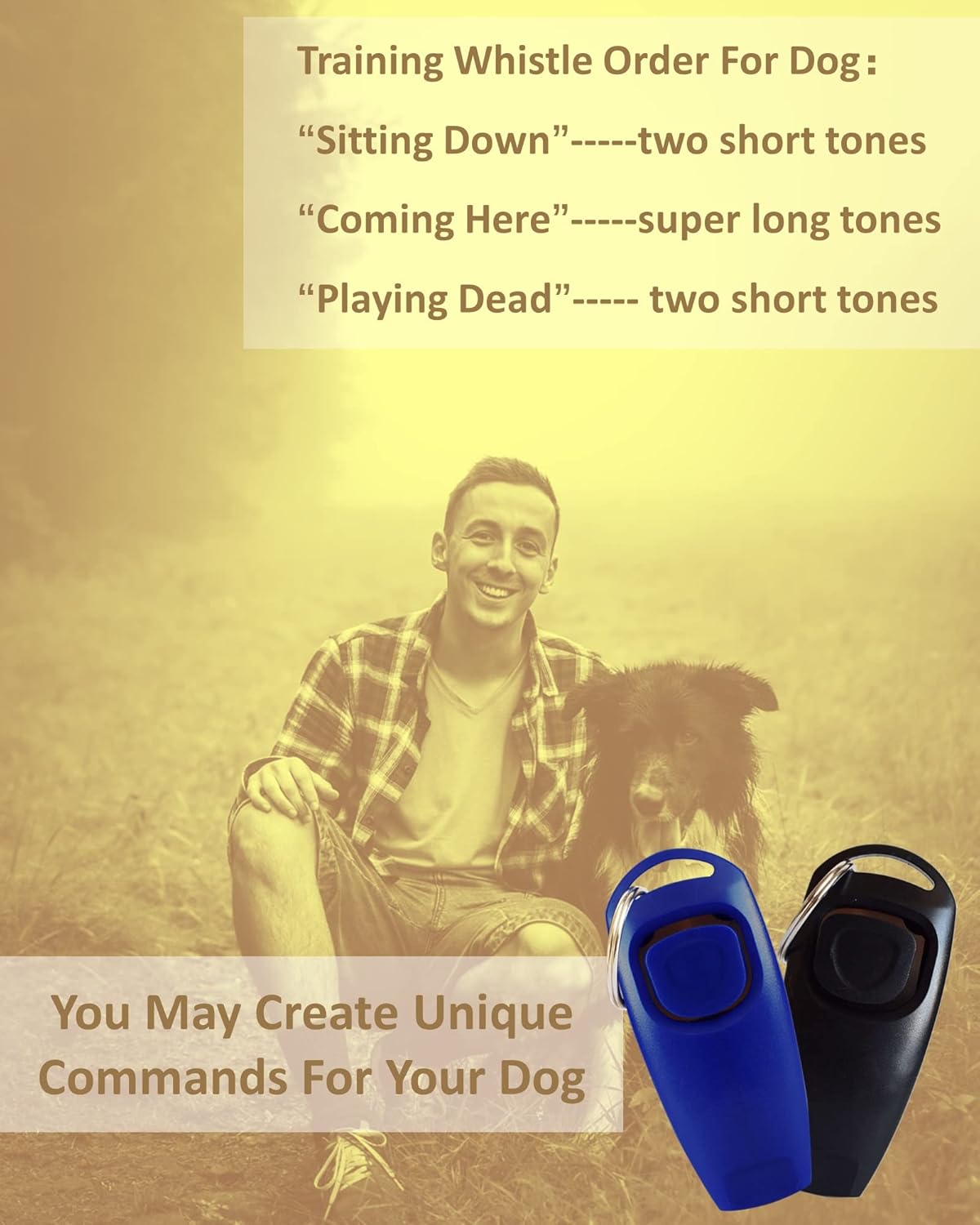Ruetter Hundepfeife Hochfrequenz mit Clicker Set fuer Hundetraining