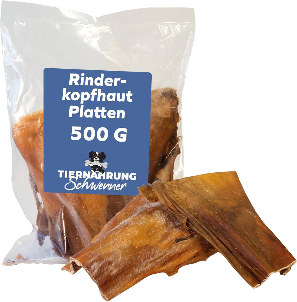 Rinderkopfhautplatten getrocknet Zahnpflege Kauartikel fuer Hunde