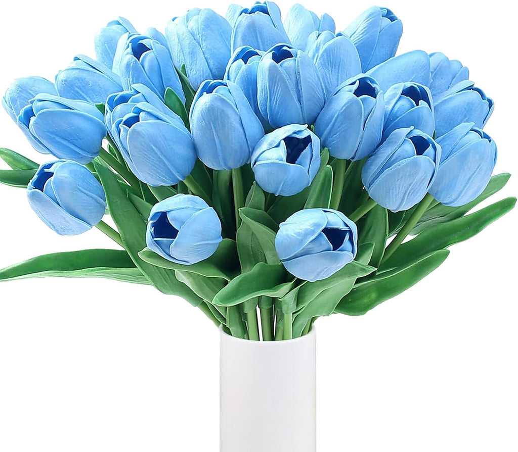 Kuenstliche Tulpen Real Touch Strauss 15 Stueck bunt kunstblumen