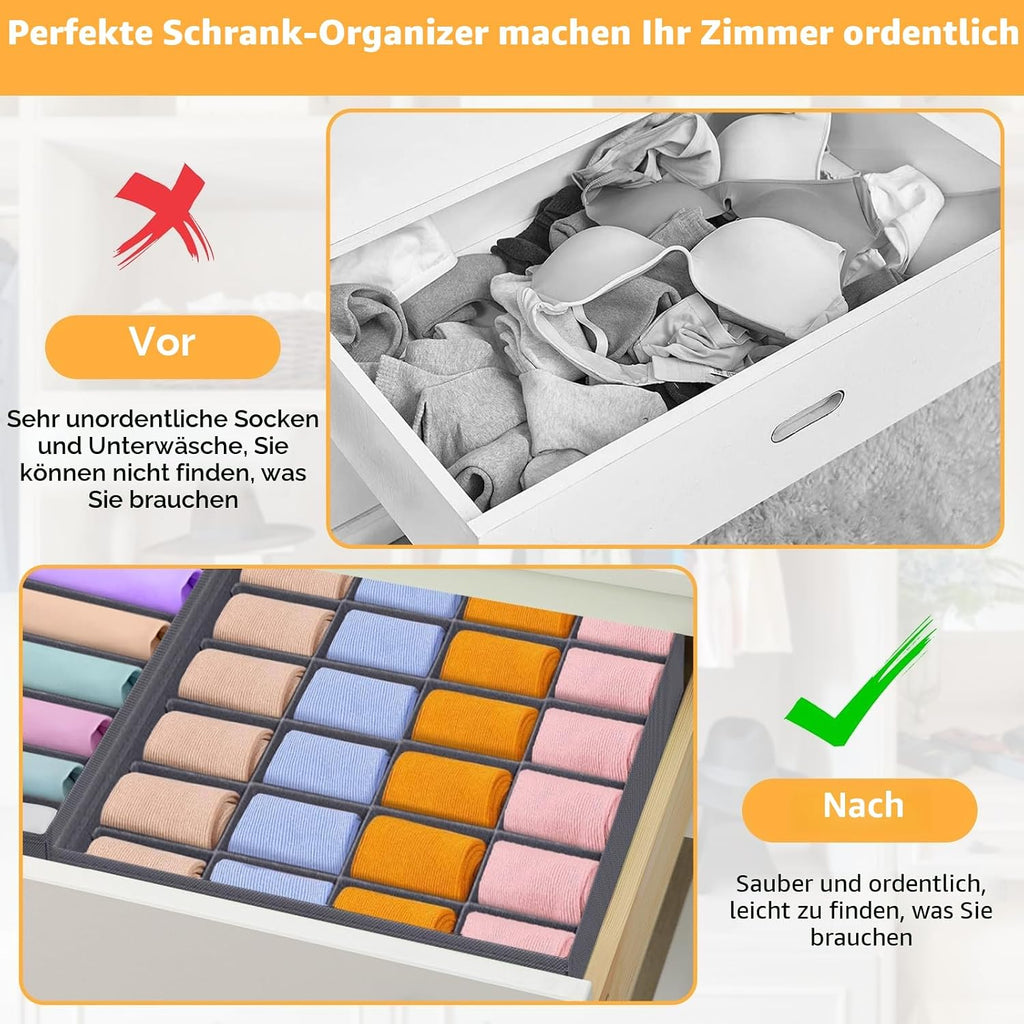 8er Set Unterwaesche Organizer Schubladenboxen faltbar fuer Socken BHs Accessoires
