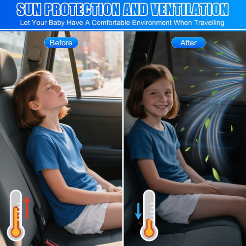 2er Autofenster-Sonnenblenden 125×80 cm UV-Schutz Schattenrollo, universal
