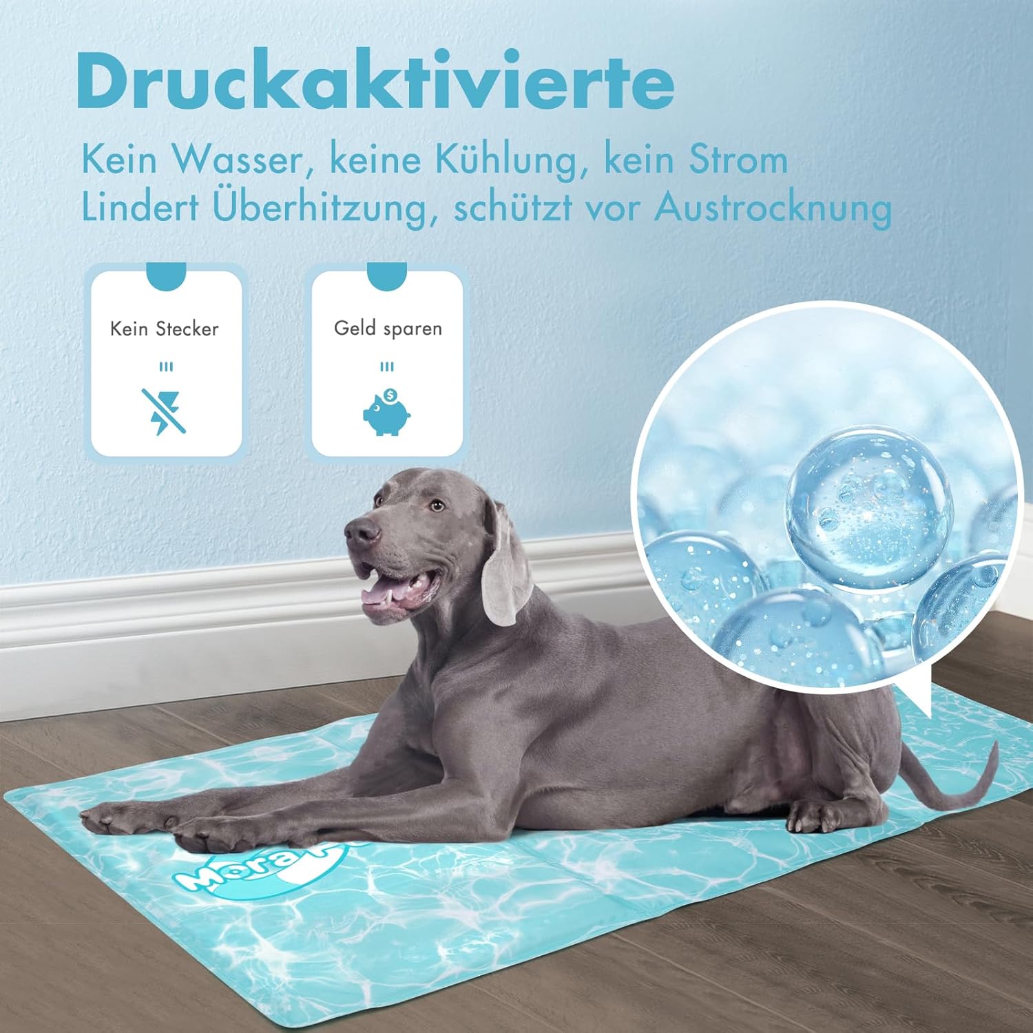 Pawtasy Kuehlmatte fuer Hunde und Katzen S 50x40 cm selbstkuehlendes Gel