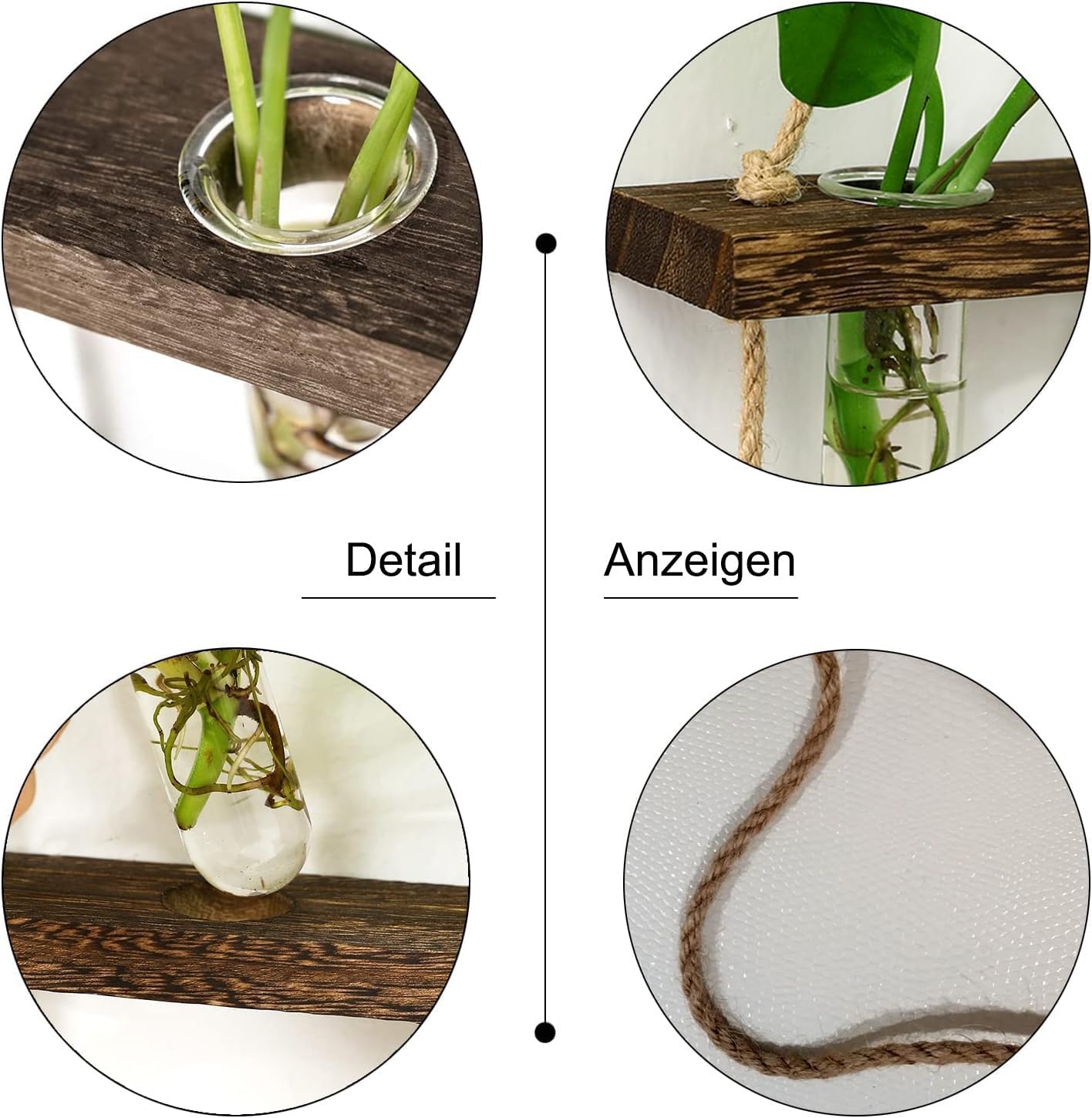 XXXFLOWER Reagenzglaeser 3x5 mit Staender Glas Vase Hydrokultur Stecklinge