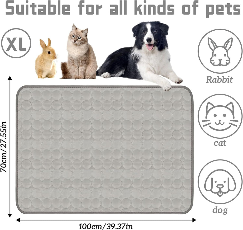 Kuehlmatte fuer Hund Katze 70×55 cm rutschfest waschbar M-XL (Rosa)