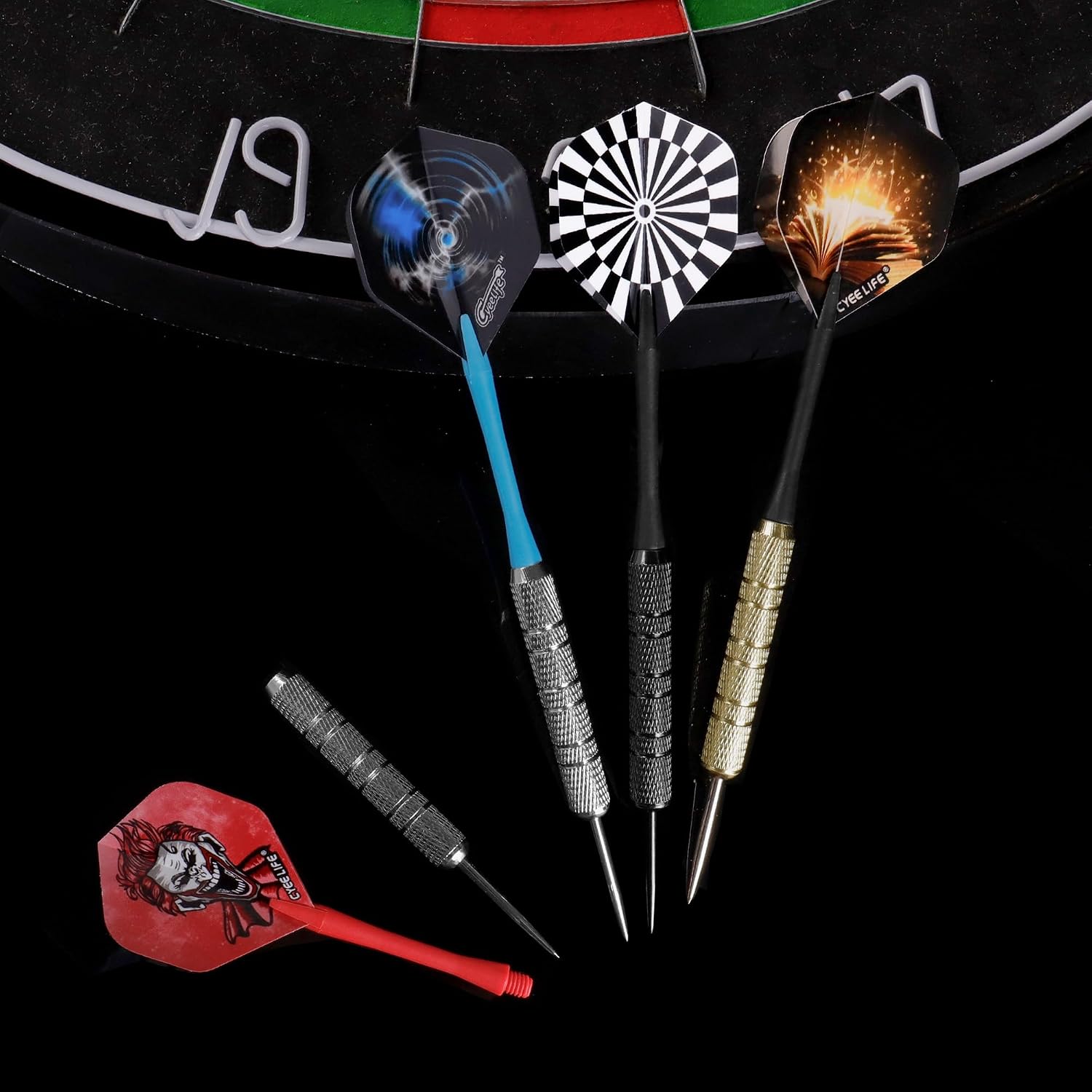 Cyeelife Steeldarts Set 18 g Metallspitze Profi Dartpfeile Anfaenger