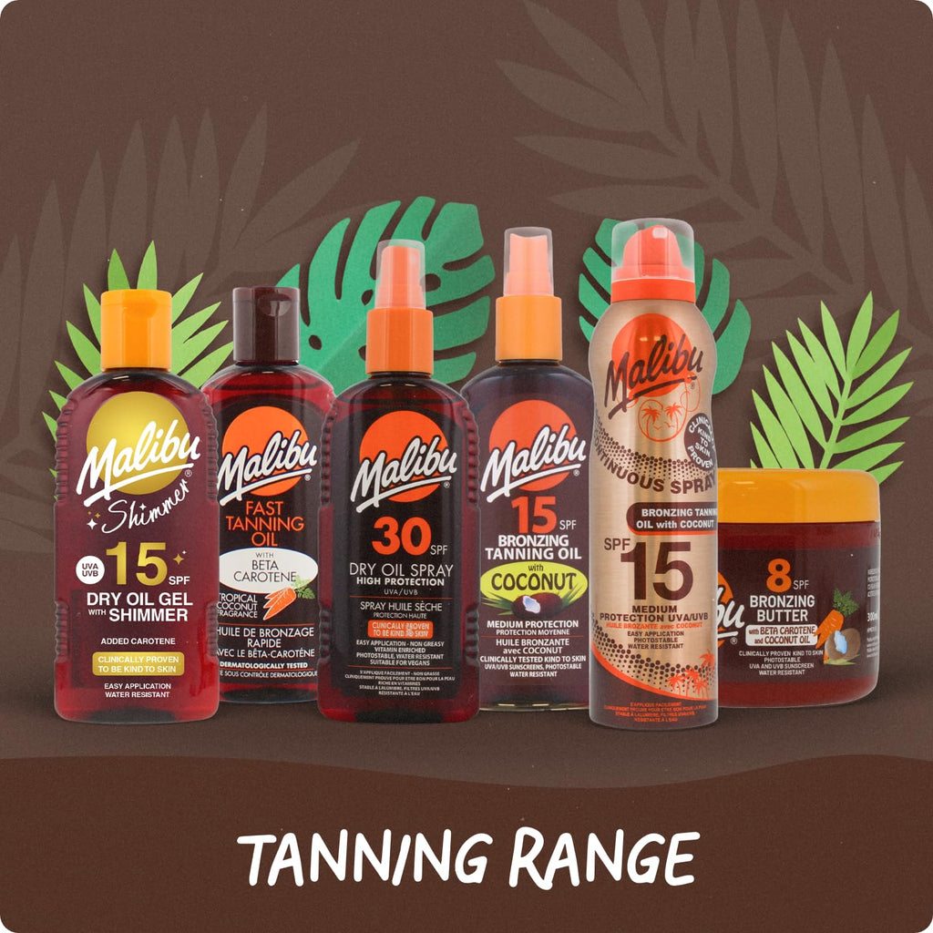 Malibu Fast Tanning Koerperbutter 300 ml mit Beta‑Carotin, wasserfest