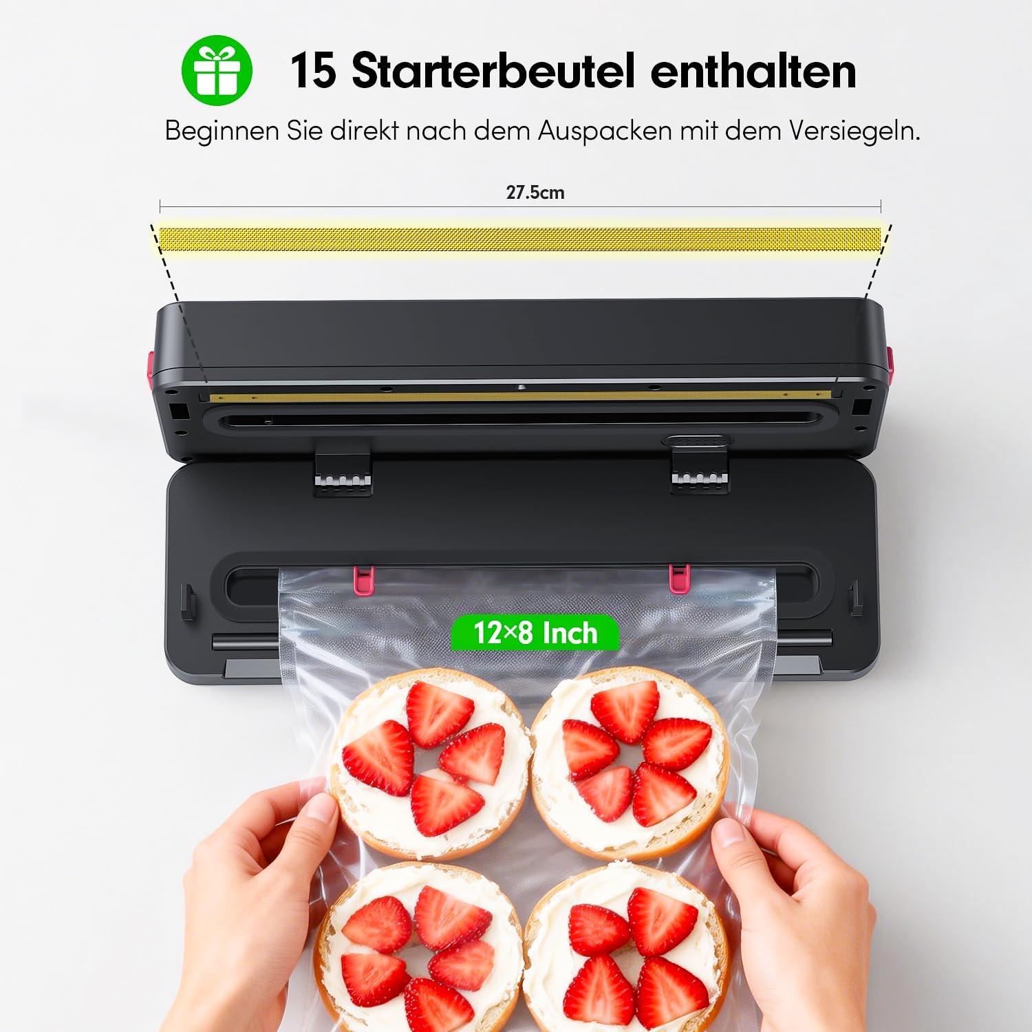 Vakuumiergeraet 4 Modi Touch-Bedienung inkl. 15 Beutel