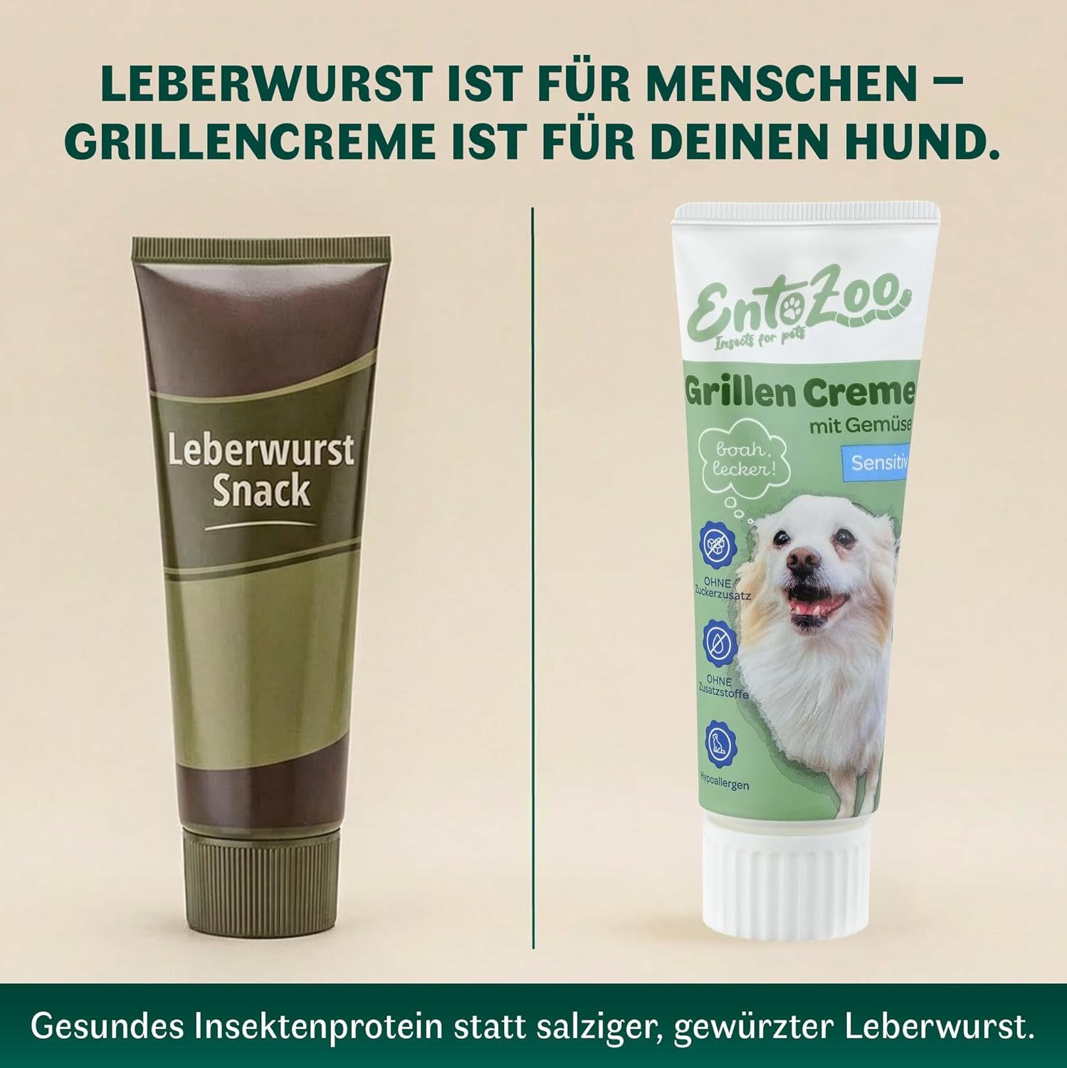 Hundesnack Insekten Erdnuss Leberwurst Tube verschiedene Sorten