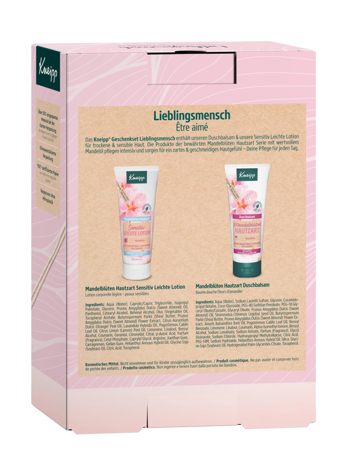Kneipp Lieblingsmensch Duschbalsam 200ml & Lotion 200ml Mandelblueten Geschenkset