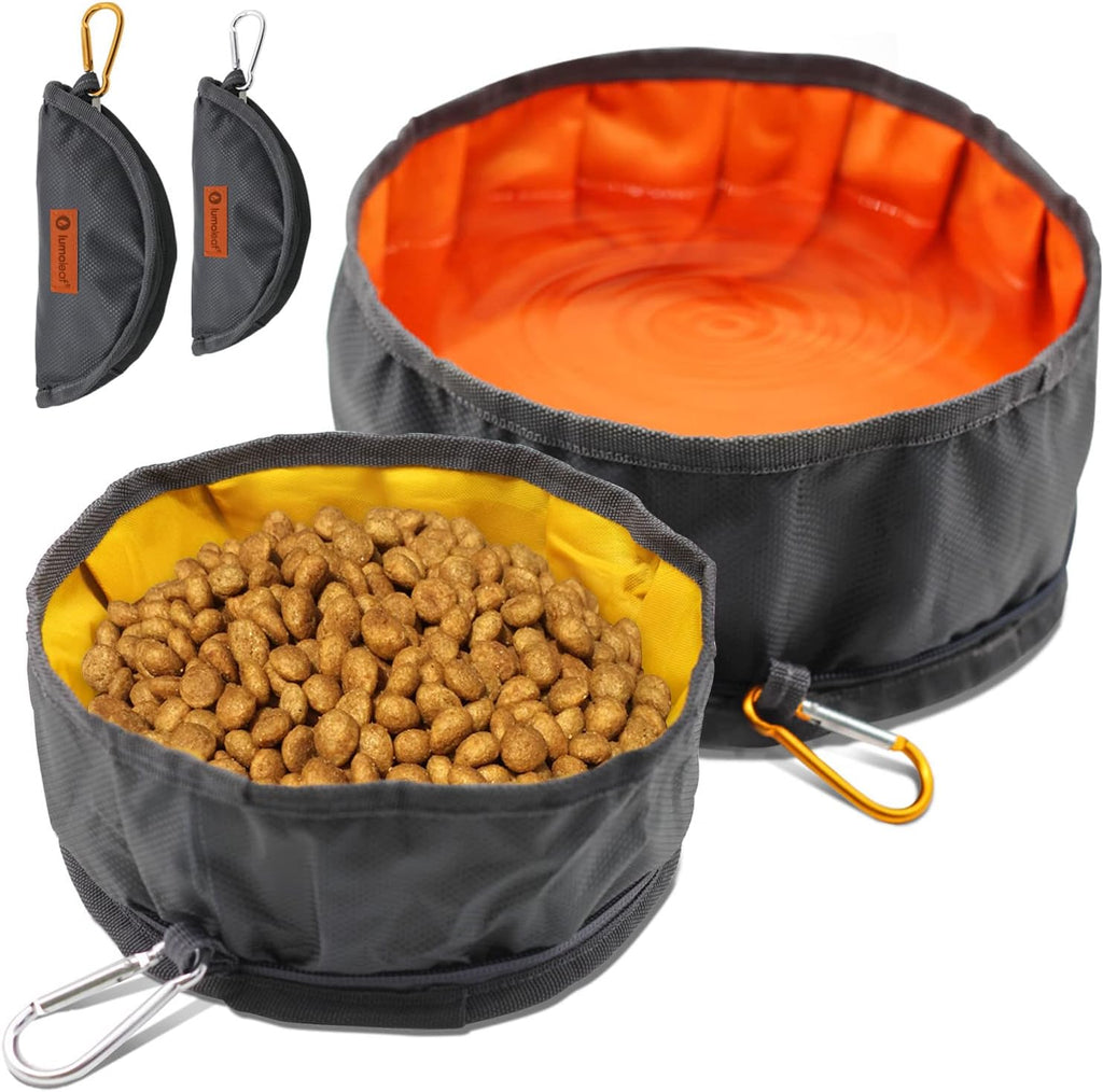 LumoLeaf Reisenapf Hund faltbar + Trink- und Futternapf Set