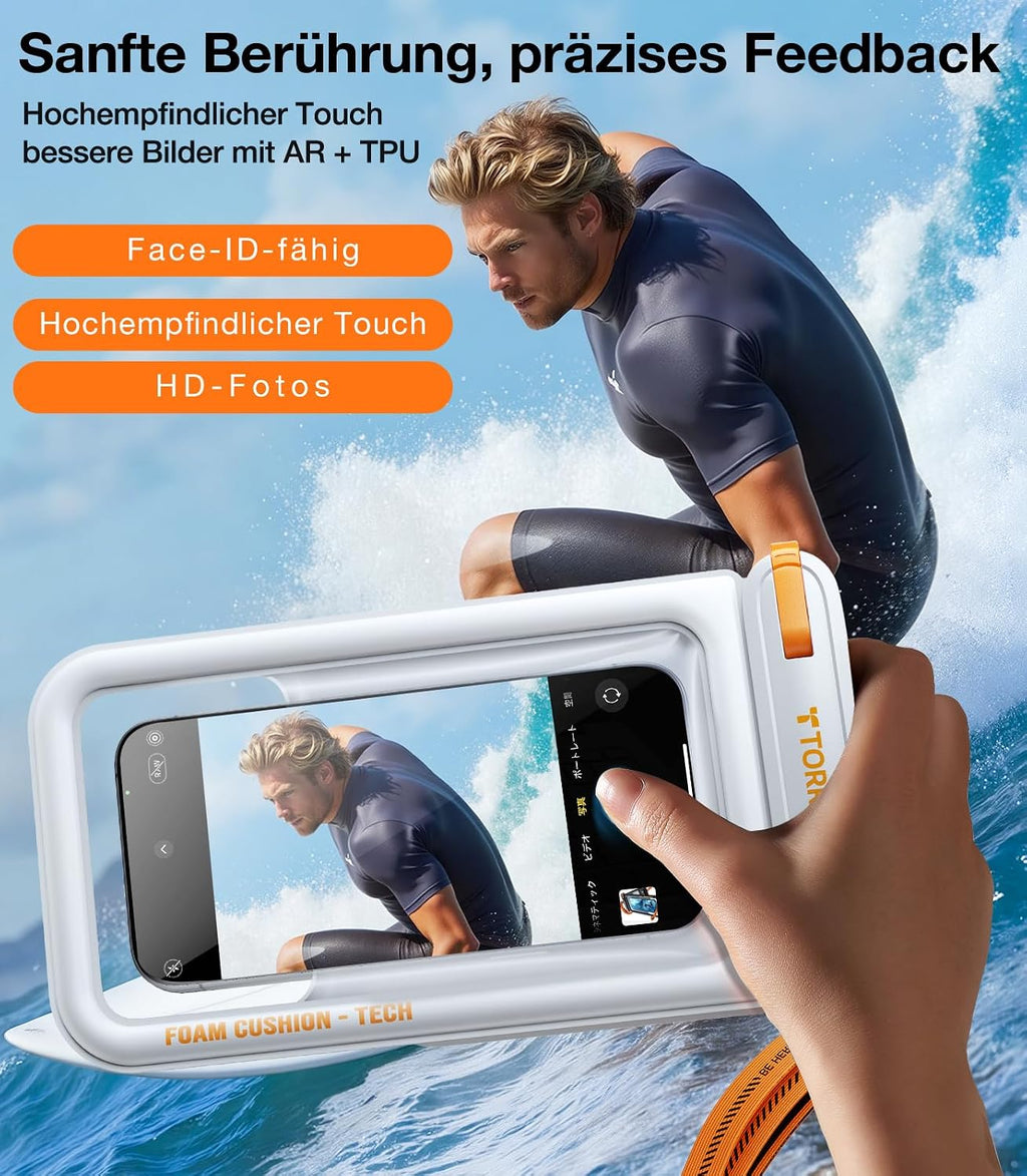 TORRAS IP68 wasserdichte Handytasche bis 7,9" mit doppelter Tasche Schwarz
