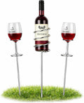 Weinstaender Edelstahl faltbar - Flaschenhalter und Glashalter fuer Picknick