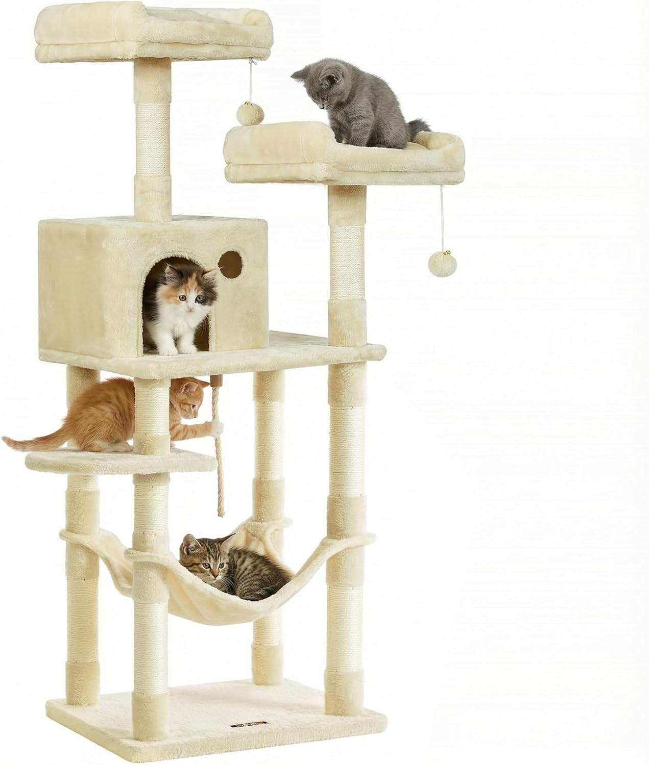 Feandrea Kratzbaum Katzenbaum mit Kratzsaeulen Plattformen und Hoehle