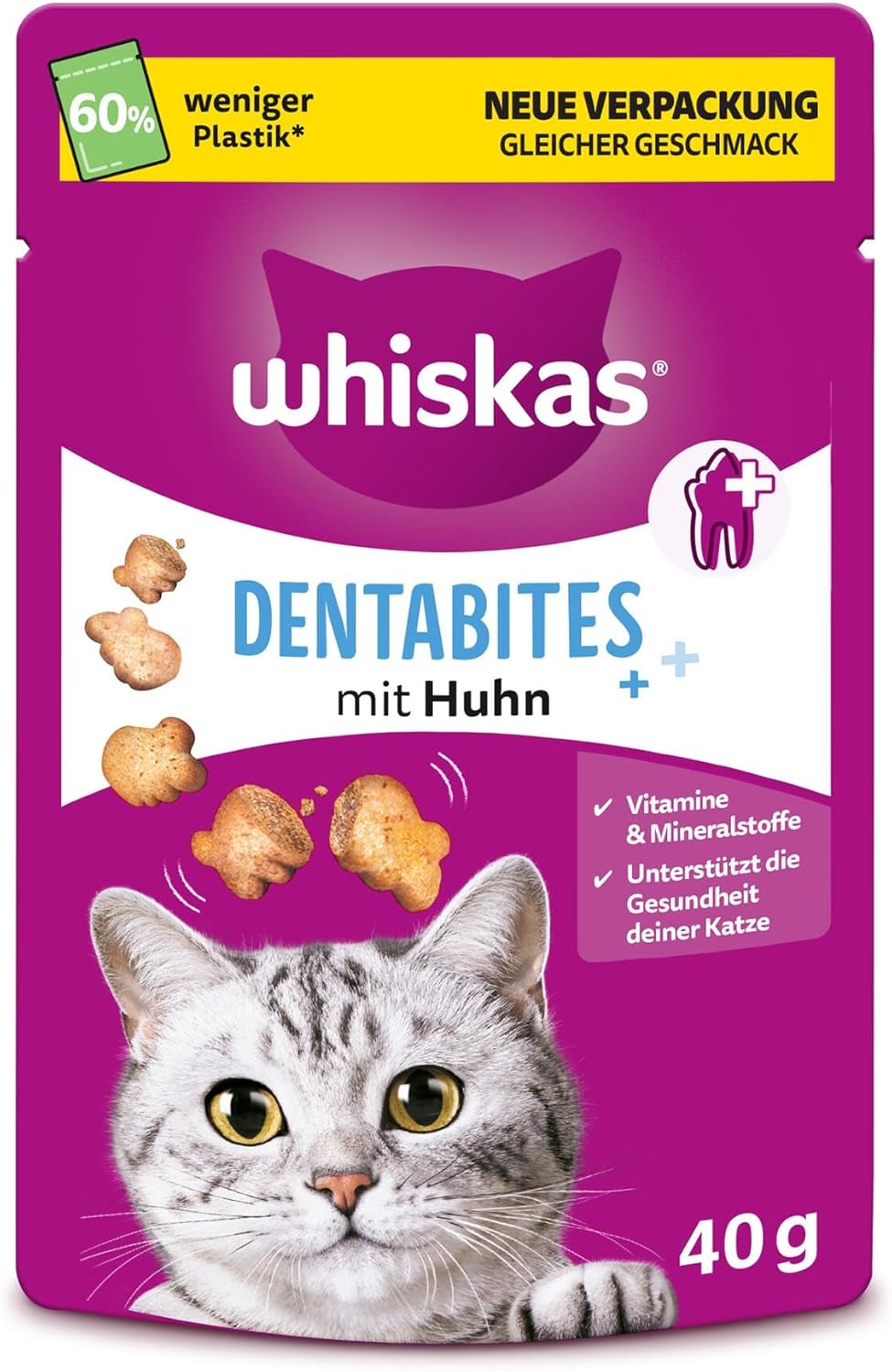 Whiskas Katzen Snacks Becher mit Vitamin E 6 x