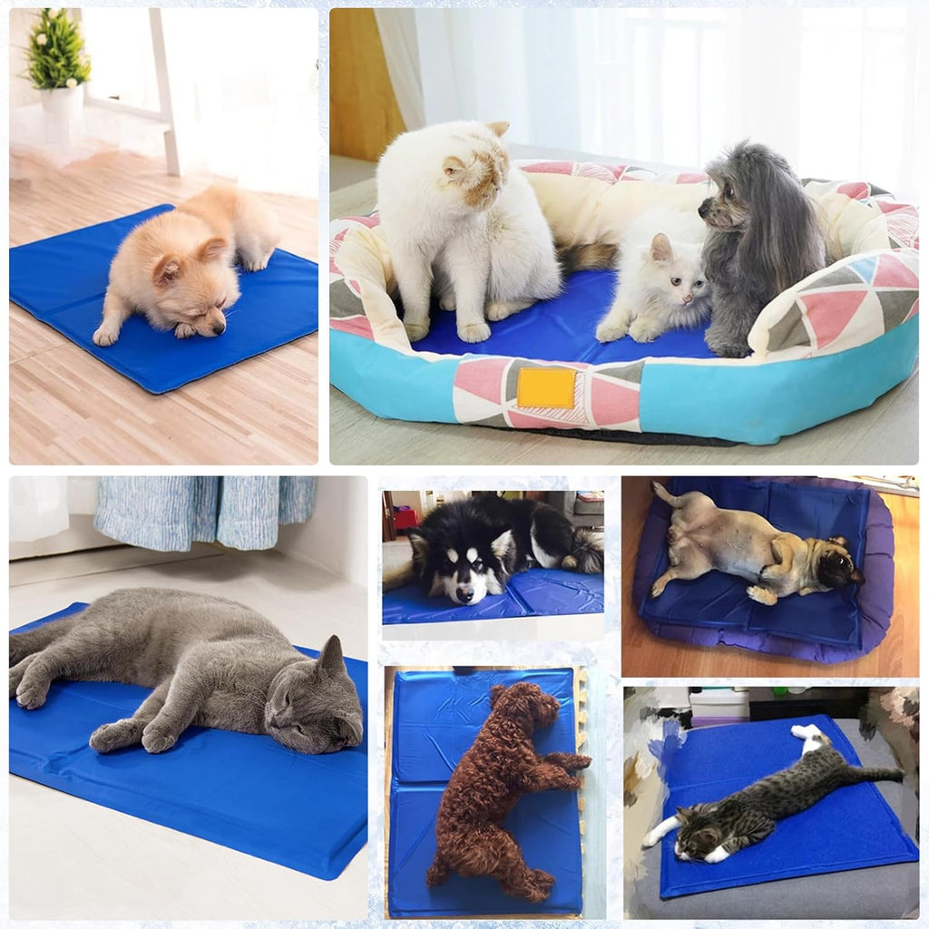 Selbstkuehlende Hundekuehlmatte 65×50 cm wasserdicht faltbar mit Kuehlgel 50cm-65cm