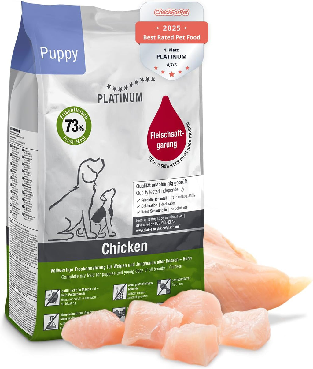 PLATINUM Puppy Chicken Hundefutter 5kg Trockenfutter fuer Welpen und Junghunde