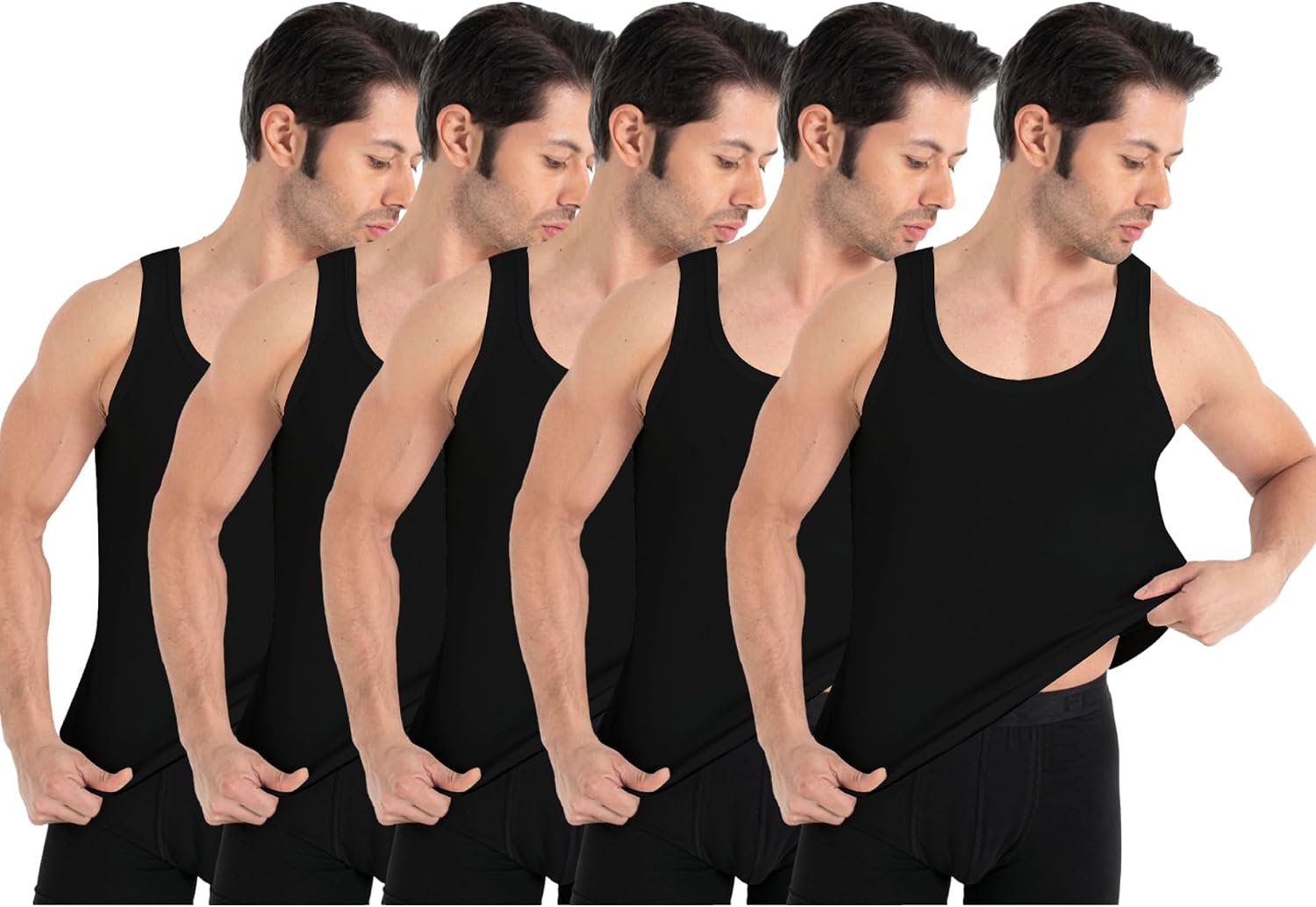 Herren Feinripp Unterhemd 100% Baumwolle Tank Top Groesse S-5XL 3er/5er Pack